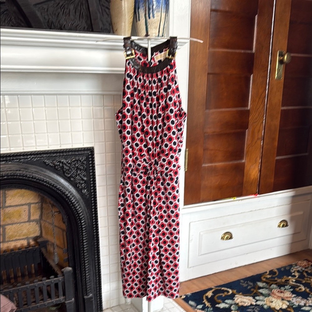MICHAEL Michael Kors Red and Black buckle and belt neckline Dress- worn 2x